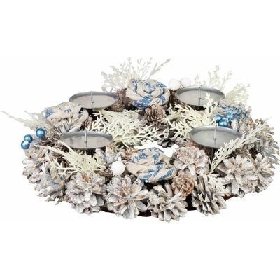 MagicHome Vánoce, adventní, modro-bílý, 30 cm
