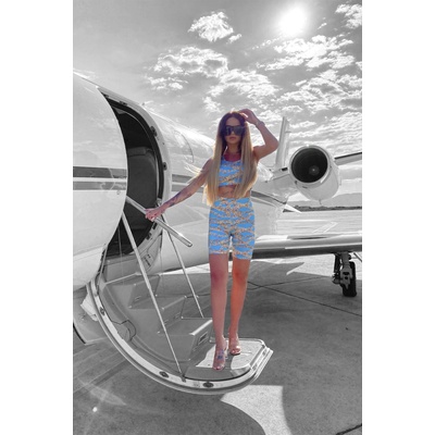 krátke legíny Metalic blue