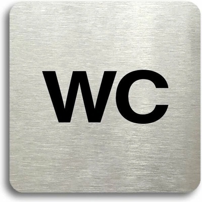 Accept Piktogram "WC" (80 × 80 mm) (stříbrná tabulka - černý tisk bez rámečku)