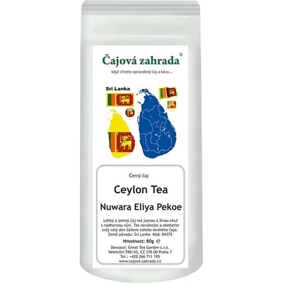 Čajová zahrada Ceylon Nuwara Eliya Pekoe černý čaj 80 g