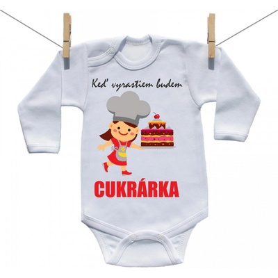 Boodyy Body s dlhým rukávom Keď vyrastiem budem cukrárka