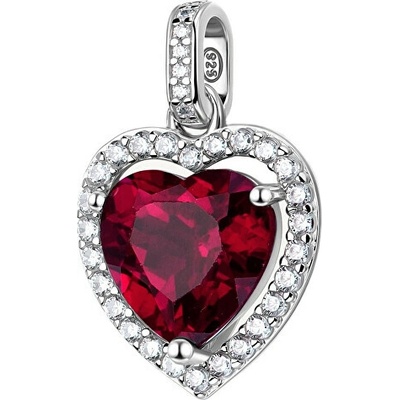 Brosway Strieborný srdiečkový prívesok Fancy Passion Ruby FPR141 číra fuchsiová strieborná