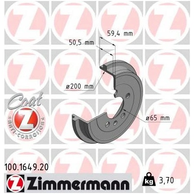 Brzdový buben ZIMMERMANN 100.1649.20