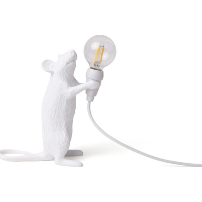 Seletti Лампа Mouse изправена с USB гнездо бяла (15220)