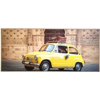 Bondecor Obraz, MDF rám, SHADOW Car yellow 59 x 134 cm