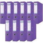 DONAU Premium Wide Folder Pack of 10/DIN A4/7.5 cm/10 Pieces/Purple/Plastic Cover PP/Carton Paper Slot Folder Office Folder File Ring Binder/Green Dot - 3975001PL-23