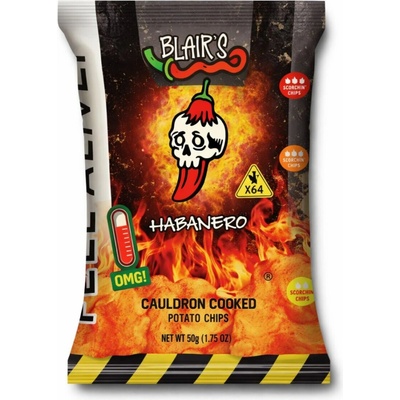 Blair's bramborové chipsy s příchutí pálivých papriček Habanero 50 g