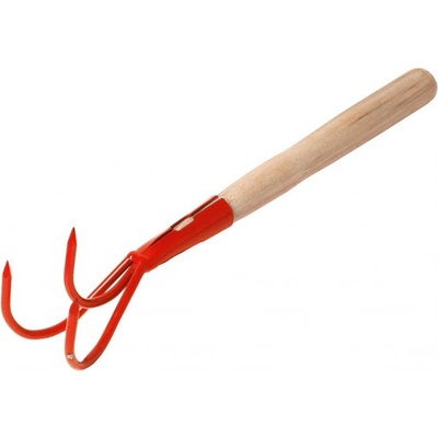 Kypřič 3 hrotý s násadou 27 cm Rosteto - oranžová
