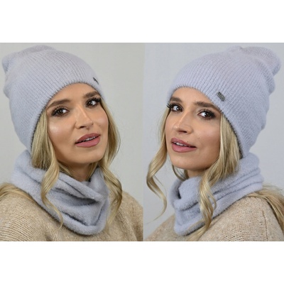 Fashionweek alpakový zimní set čepice komin ZIZI-AL2 šedý