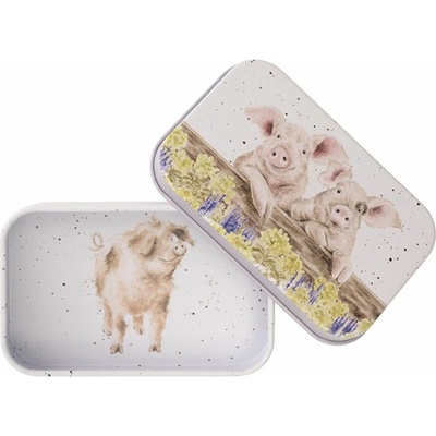 Plechová krabička na drobnosti Wrendale Designs "Nosy Neigh-boars" - Prasátka