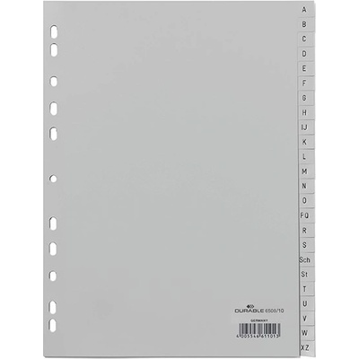 DURABLE Регистър durable пластмаса с печат a/4 a-z 24 части сив 650810 (650810)