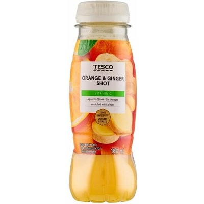 Tesco Pomarančová šťava so zázvorom, citrónom a vitamínom C 180 ml