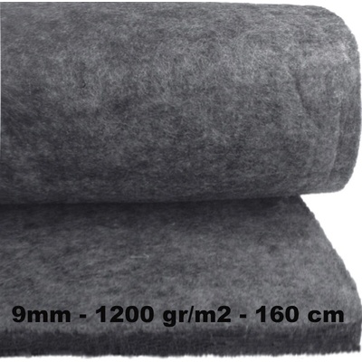 Technický filc 9 mm barva šedá, šířka 160 cm