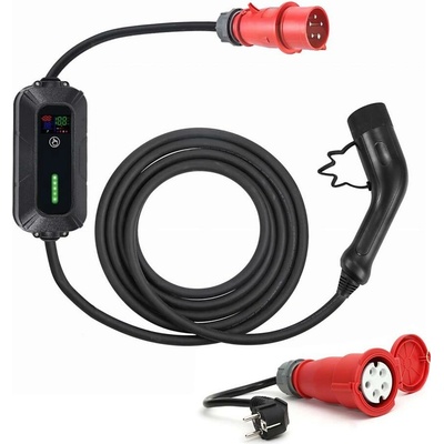 Platinet Cestovná nabíjacia stanica pre elektromobily a plug-in hybridy AC Type 2 32 A 400 V 22 kW 5 m adaptér EV_PPC32AT22