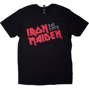 Iron Maiden Est. 1975 Slanted Logo Тениска с къс ръкав Black 2XL (IMTEE188MB05)