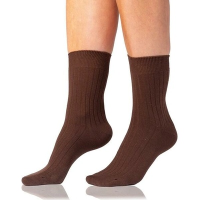 Bellinda COTTON RIB SOCKS dámske bavlnené ponožky BE495940 hnedá