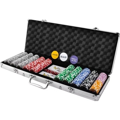 Malatec Poker set 500 žetonů HQ stříbrný