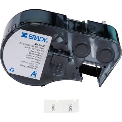 Brady M4-7-595 / 176803, 12.70 mm, Vinyl, черно копиране / бял фон (176803)