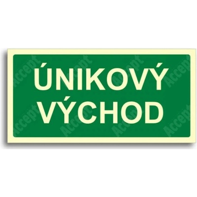 ACCEPT únikové a protipožární fotoluminiscenční značení ÚNIKOVÝ VÝCHOD - samolepka 30x15cm