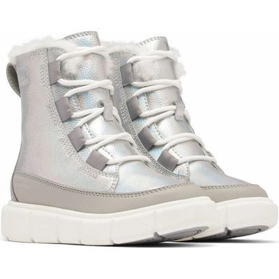 Sorel YOUTH EXPLORER 3 LACE WP Unisex Junior Pure Silver Chrome Grey