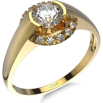 Couple zásnubní prsten Médea žluté zlato a zirkony 585 52 1 0506.0Z00.0.59.001