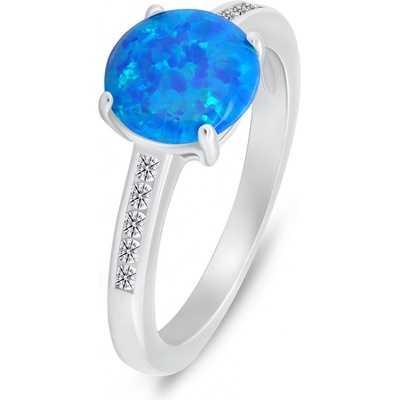 Brilio Silver stříbrný prsten s opálem a zirkony RI107WB