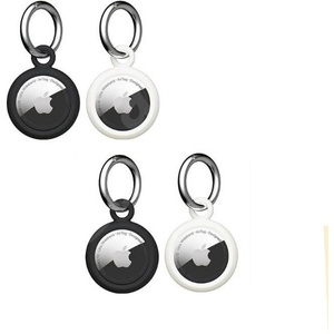 Urban Armor Gear Комплект от 4 броя силиконови ключодържателя за Apple AirTag - Urban Armor Gear AirTag Dot Keychain 4 Pack (бял-черен) (16320VM14035)
