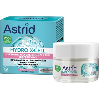 Astrid Hydro X-Cell hydratačný a upokojujúci krém bez parfumu pre citlivú pleť 50 ml