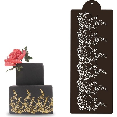 Šablóna na tortu – kvety 30 × 12 cm - Cakesicq