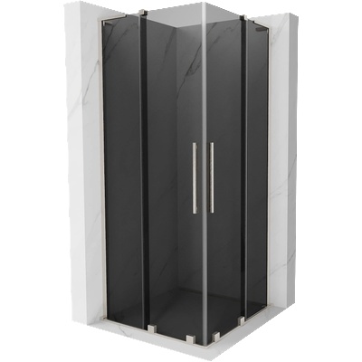 Mexen Velar L Duo плъзгаща душ кабина 80 x 80 см, графит, четкан никел - 871-080-080-02-43-97 (871-080-080-02-43-97)