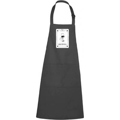 Dobrý Triko Zástěra s potiskem Družička tarot Antracitová