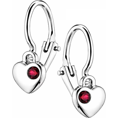 Zlaton Náušnice bílé zlato srdce s kamenem visací 1.3cm 1.3g 000221007246