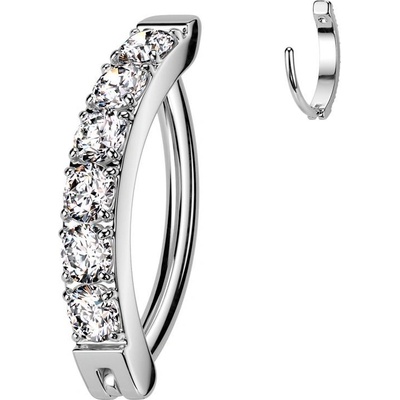 Šperky4U piercing do pupíku titan čiré zirkony TIT1353-C