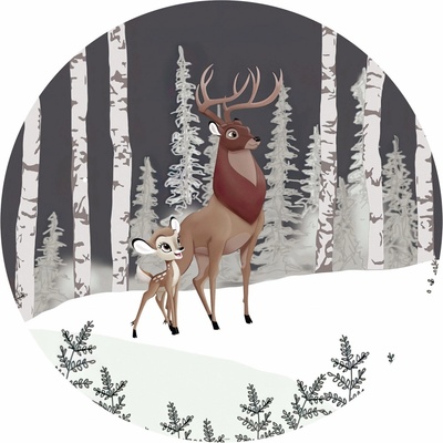 Komar Samolepicí vliesová fototapeta Dot Bambi Great Prince pr. 125 cm