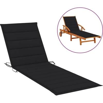 vidaXL Шалте за шезлонг, черно, 200x50x3 см, Оксфорд плат (314195)