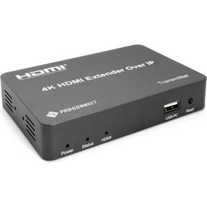 PROCONNECT Extender HDMI Over IP, предавател - приемник, инфра, USB, 4k30Hz, до 150 m, PC-EX150M-KVM (PC-EX150M-KVM)