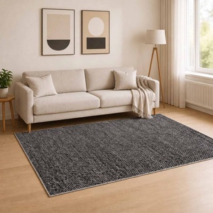 vidaXL Килим Антрацит 190 x 300 cm 100% полиестер 3 mm Пере се (42041696)