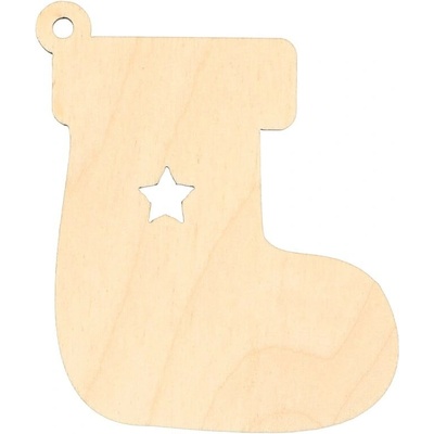 Ideal vianočná drevená ozdoba čižma 5,2 x 5,8cm