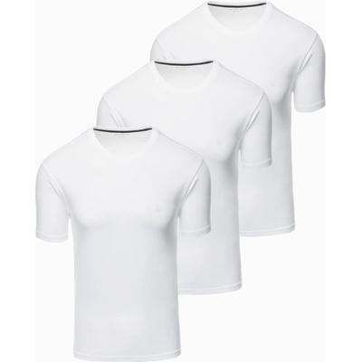 Ombre Clothing Комплект от три мъжки памучни тениски BASIC с кръгло деколте Ombre Clothing Ombre Clothing | Byal | МЪЖЕ | XL