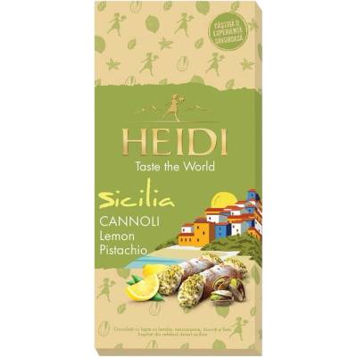 Heidi Taste the World Sicilia Mléčná čokoláda citrónem mascarpone sušenkami a pistáciemi 80 g