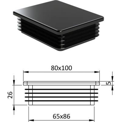 Krytka plastová 80 x 100 mm