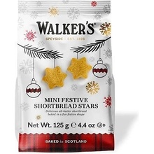 Walkers Mini Festive máslové sušenky ve tvaru hvězdiček 125 g