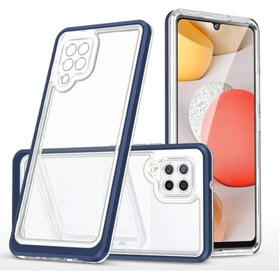 HQWear Прозрачен кейс 3в1 за Samsung Galaxy A42 5G с гел рамка, син (9145576242735)