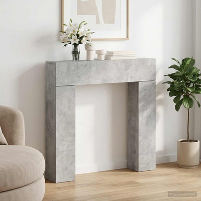 vidaXL Рамка за камина Бетонно сиво 102 x 18 x 100, 5 см (8006601)