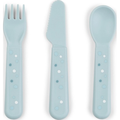 Detské príbory Foodie Happy Dots nebovo modré 3 diely
