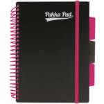 Pukka Pad Спирална тетрадка, a5, с правила, 100 страници, pukka pad, "Неоново черна книга за проекти" 7665-ppn (7665-ppn)
