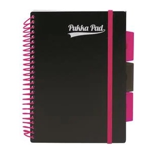 Pukka Pad Спирална тетрадка, a5, с правила, 100 страници, pukka pad, "Неоново черна книга за проекти" 7665-ppn (7665-ppn)