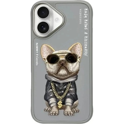 Nimmy Калъф Nimmy Glasses Cool Dog за iPhone 16 - сив (6971080319303)