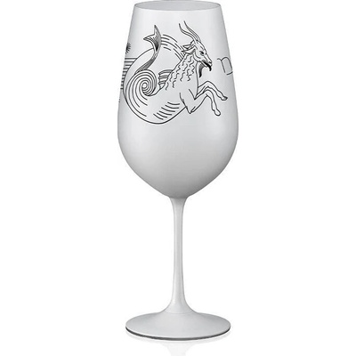 Crystalex Bohemia Crystal Sklenice na bílé i červené víno Viola bílá znamení KOZOROH 550 ml