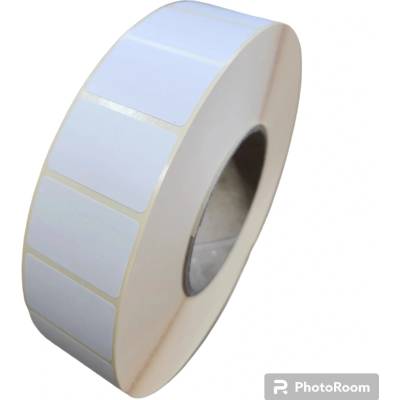 Papierová Etiketa 38 mm x 25 mm, Matný papier, Biela, Dutinka 76 mm, 5000 ks/kotúč, Permanentné lepidlo, Priemer kotúča 170 mm
